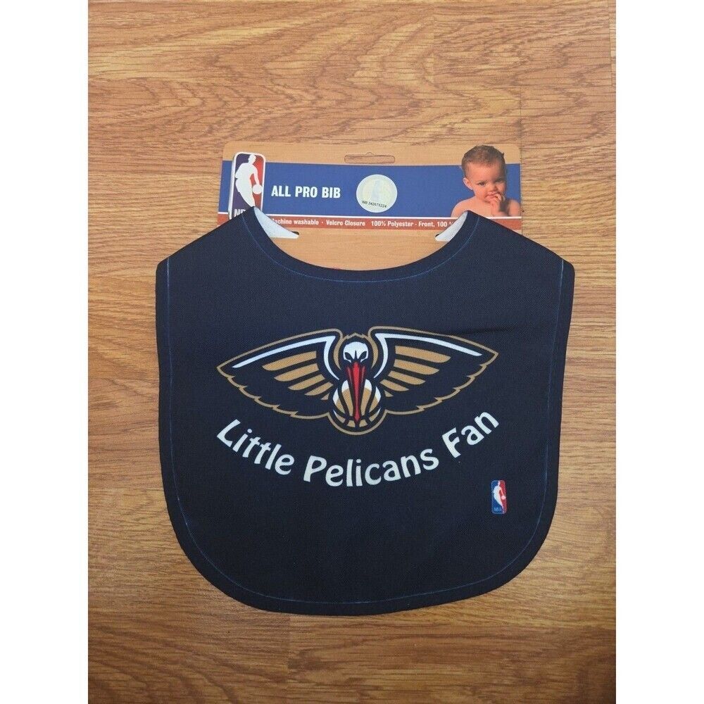 NBA New Orleans Pelicans Baby Bib Basketball Hook and Loop NEW